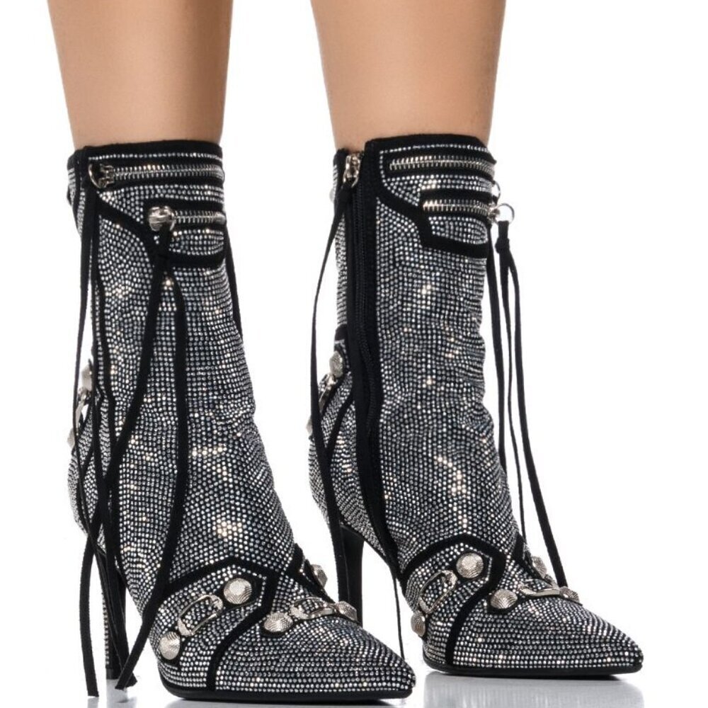 AZALEA WANG " BEJEWELED MAVRICK " MULTI BOOTIE ( BRAND NEW !!!!!!!!!!!!!!!!!!!!!